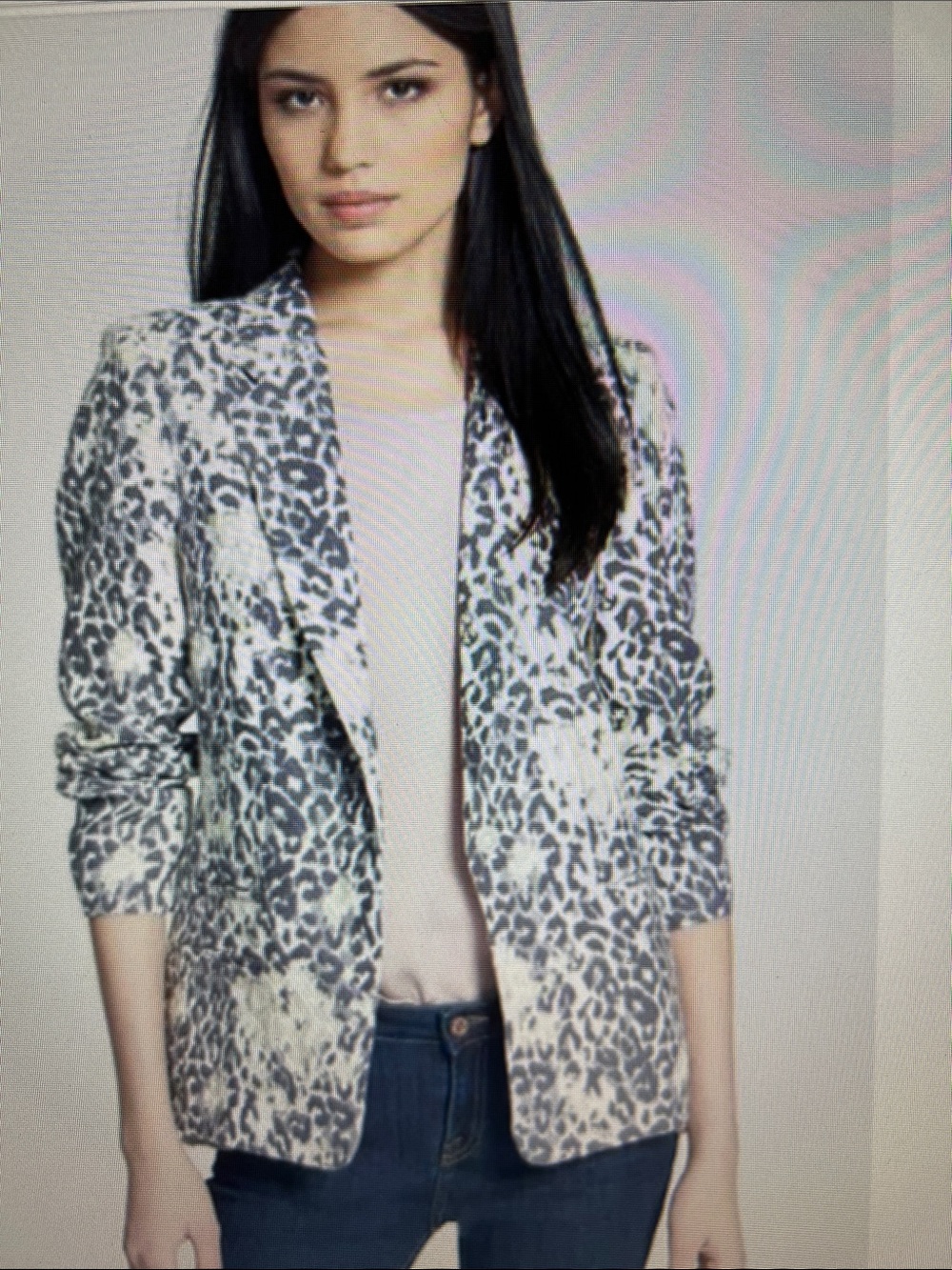 Joie Linen Animal Print Mehira Blazer
